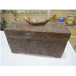 CARVED LIDDED TRUNK