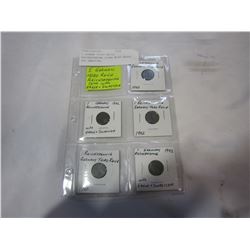 5 GERMAN THIRD REICH REICHSPFENING COINS WITH EAGLE AND SWASTIKA