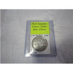 1963 .800 CANADIAN SILVER DOLLAR