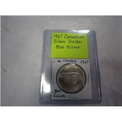 1967 .800 CANADIAN SILVER DOLLAR CENTENNIAL
