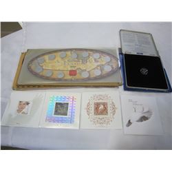 2000 UNCIRCULATED COIN SET AND CANADIAN MILLENNIUM COIN SET AND CANADIAN STAMPS