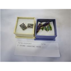 2 STONE EARRING SETS