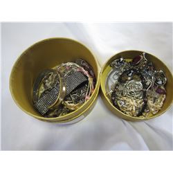 2 ROUND BOXES OF JEWELERY