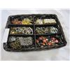 Image 1 : WICKER TRAY OF JEWELERY