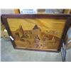 Image 1 : LARGE CARVED ETCHED WOOD WALL HANGING