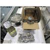 Image 2 : LOT OF SILVER PLATE SERVING PIECES AND VINTAGE TIN