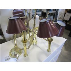 BRASS CHANDELIER AND LAMP