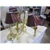 Image 1 : BRASS CHANDELIER AND LAMP