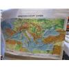 Image 1 : VINTAGE ROLL UP SCHOOL MAP OF MEDITERRANEAN 1970S
