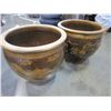 Image 1 : 2 17" DRAGON MOTIF PLANTER POTS
