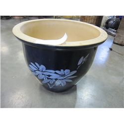 13" BLUE FLORAL PLANTER