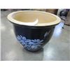 Image 1 : 13" BLUE FLORAL PLANTER