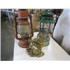 Image 1 : 2 OIL LANTERNS AND METAL RAM FIGURE