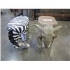 Image 1 : ELEPHANT AND ZEBRA PLANT STANDS