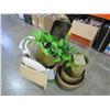 Image 2 : VINTAGE EASTERN BOWL AND BRASS PLANTER W/ FEET AND ANTIQUE ITEMS