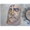 Image 2 : METAL GERMAN WALL CLOCK AND VINTAGE AND WOOD CARVED MASK FROM POLLAND