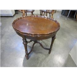 SCALLOPED EDGE WALNUT PARLOUR TABLE