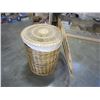 Image 1 : WICKER HAMPER AND 2 WICKER MATS