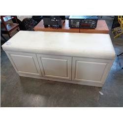 LARGE WHITE STORAGE BENCH