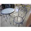 Image 3 : 2 METAL PATIO CHAIRS AND PATIO TABLE