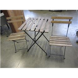 FOLDING PATIO TABLE AND 2 CHAIRS