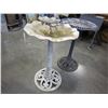 Image 2 : CAST IRON BIRD BATH AND WHITE CAST IRON BIRD BATH