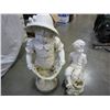 Image 1 : LARGE BIRD BATH AND 4 PIECES OF YARD FIGURES