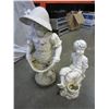 Image 2 : LARGE BIRD BATH AND 4 PIECES OF YARD FIGURES
