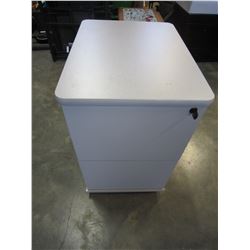 2 DRAWER GREY ROLLING FILING CABINET