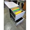 Image 3 : 2 DRAWER GREY ROLLING FILING CABINET
