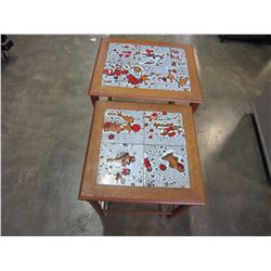 2 NESTING TABLES TILE TOP