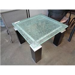 MODERN GLASS TOP END TABLE