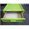 Image 2 : GREEN WICKER 1 DRAWER SIDE TABLE