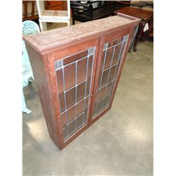 VINTAGE LEADED GLASS CABINET