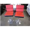Image 1 : NEW PAIR OF RED AND BLACK LEATHER ADJUSTABLE GAS LIFT BAR STOOLS RETAIL $149 EACH