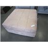 Image 1 : ASHLEY FLOOR MODEL BEIGE QUILTED SQUARE OTTOMAN, RETAIL $419