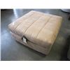 Image 3 : ASHLEY FLOOR MODEL BEIGE QUILTED SQUARE OTTOMAN, RETAIL $419