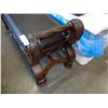 Image 2 : NEW ASHLEY HIGHLY CARVED AND BROWN LEATHER BENCH - RETAIL $1198