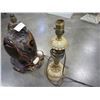 Image 3 : 2 ANTIQUE COFFEE LAMPS - 1 BURL