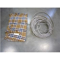 LARET ROPE AND WOOL PLAID BLANKET