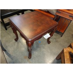 ASHLEY FLOOR MODEL MAHOGANY FINISH END TABLE