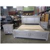 Image 1 : KING SIZE ASHLEY SLEIGH BED FRAME WITH 2 DRAWER FOOTBOARD AND PAIR OF 3 DRAWER NIGHTSTANDS