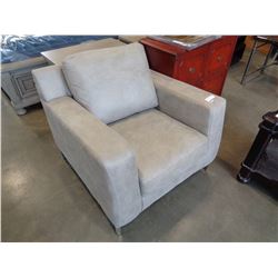 NEW ASHLEY MODERN GREY FABRIC ACCENT CHAIR, RETAIL $799