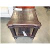Image 2 : ASHLEY FLOOR MODEL RUSTIC FINISH END TABLE W/ PULL OUT TRAY