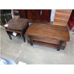ASHLEY FLOOR MODEL MODERN COFFEE TABLE AND END TABLE W/ POWER