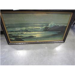 LARGE PRINT BOARD SIGNED BY ROBERT WOOD GOLDEN SURF
