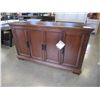 Image 1 : ASHLEY FLOOR MODEL 4 DOOR DINING ROOM SERVER IN CHERRY MAHOGANY FINISH, RETAIL $1587