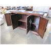 Image 3 : ASHLEY FLOOR MODEL 4 DOOR DINING ROOM SERVER IN CHERRY MAHOGANY FINISH, RETAIL $1587