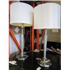 Image 1 : PAIR OF BRUSHED METAL TABLE LAMPS