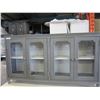 Image 1 : ASHLEY FLOOR MODEL RUSTIC GREY ENTERTAINMENT STAND W/ 4 GLASS DOORS